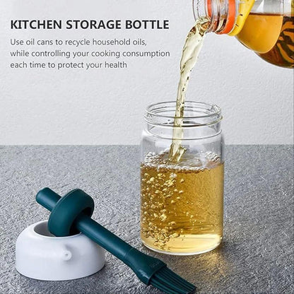 2-in-1 Oil Dispenser Bottle with Silicone Brush – 250 ml Leak-Proof