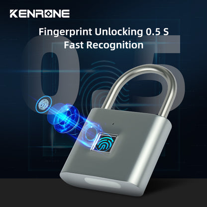 Fingerprint Padlock Rechargeable Keyless Anti-theft Security Smart Door Lock-1 Piece ( Random Colour)